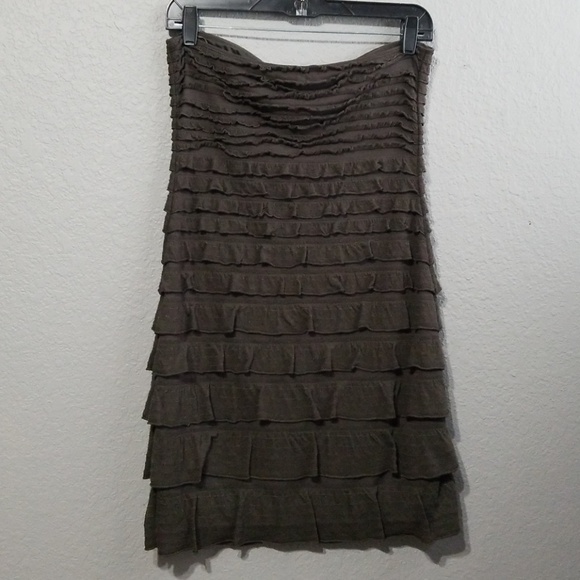 Express Strapless Mini Ruffle Dress - Picture 2 of 3